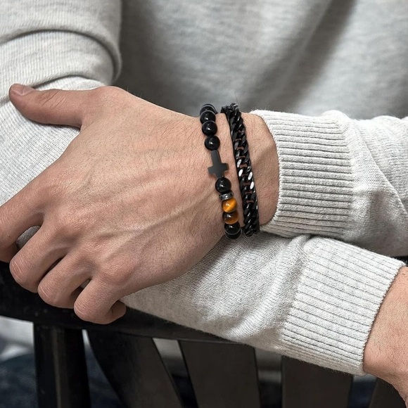 # 106 Bracelet With Cross Black - Picture 2 of 7